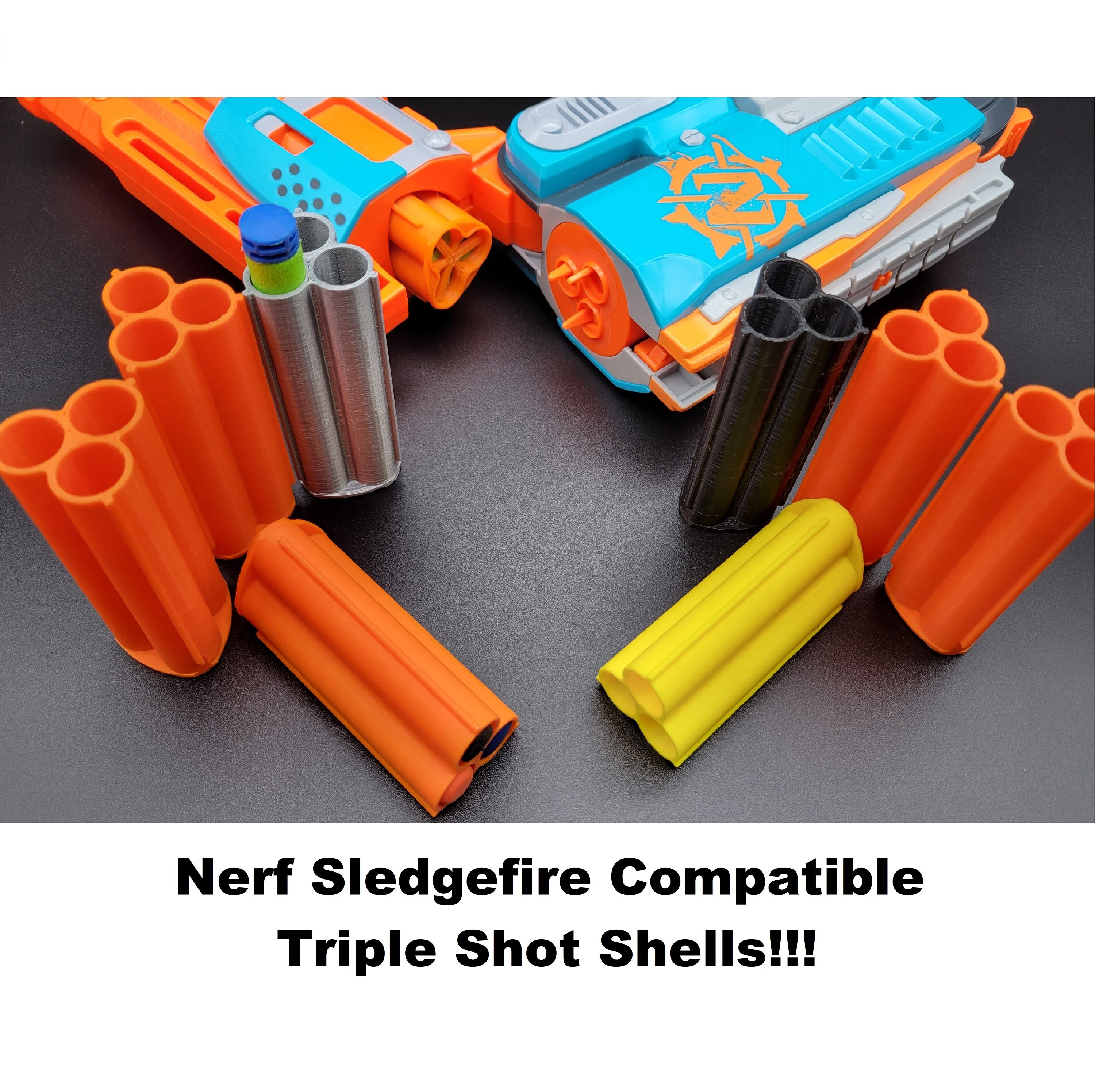 For Nerf Sledgefire Blaster Shotgun Triple Shot Dart Ammo Shell 