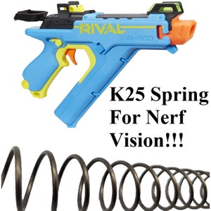 May include: A black spring replacement for the Nerf Rival Vision blaster. The spring is coiled and ready to be installed. The spring is for use with the Nerf Rival Vision blaster, which is not included.