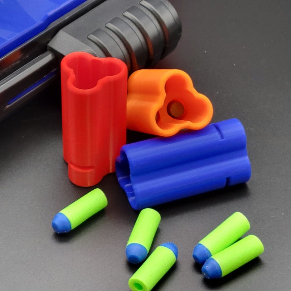 Triple Shot Short Dart (Easy Load) Shells for Nerf Trilogy DS-15 Blaster! Short and Full Dart Compatible! - Toy Gun Blaster Part