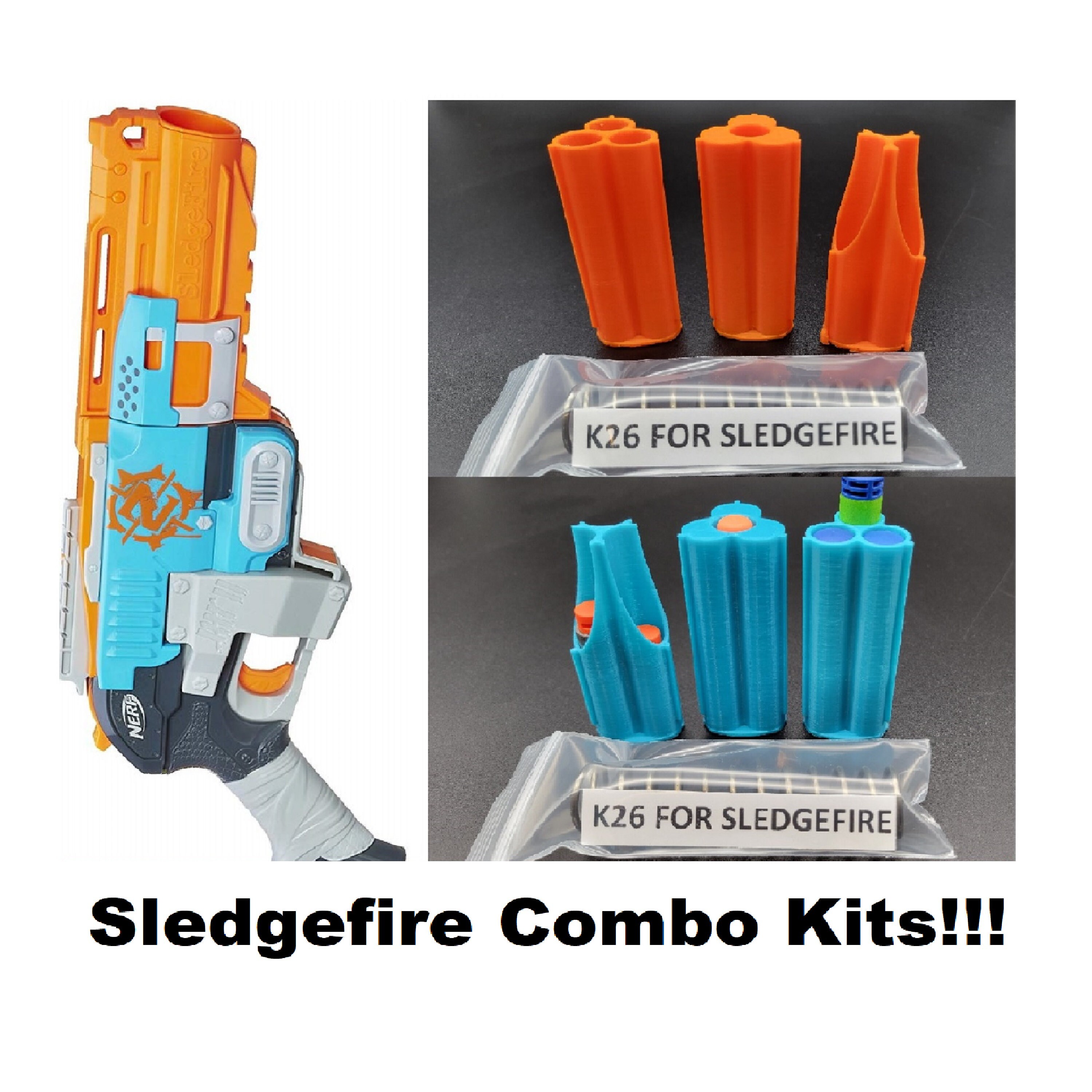Nerf sledgefire shell - Etsy Polska