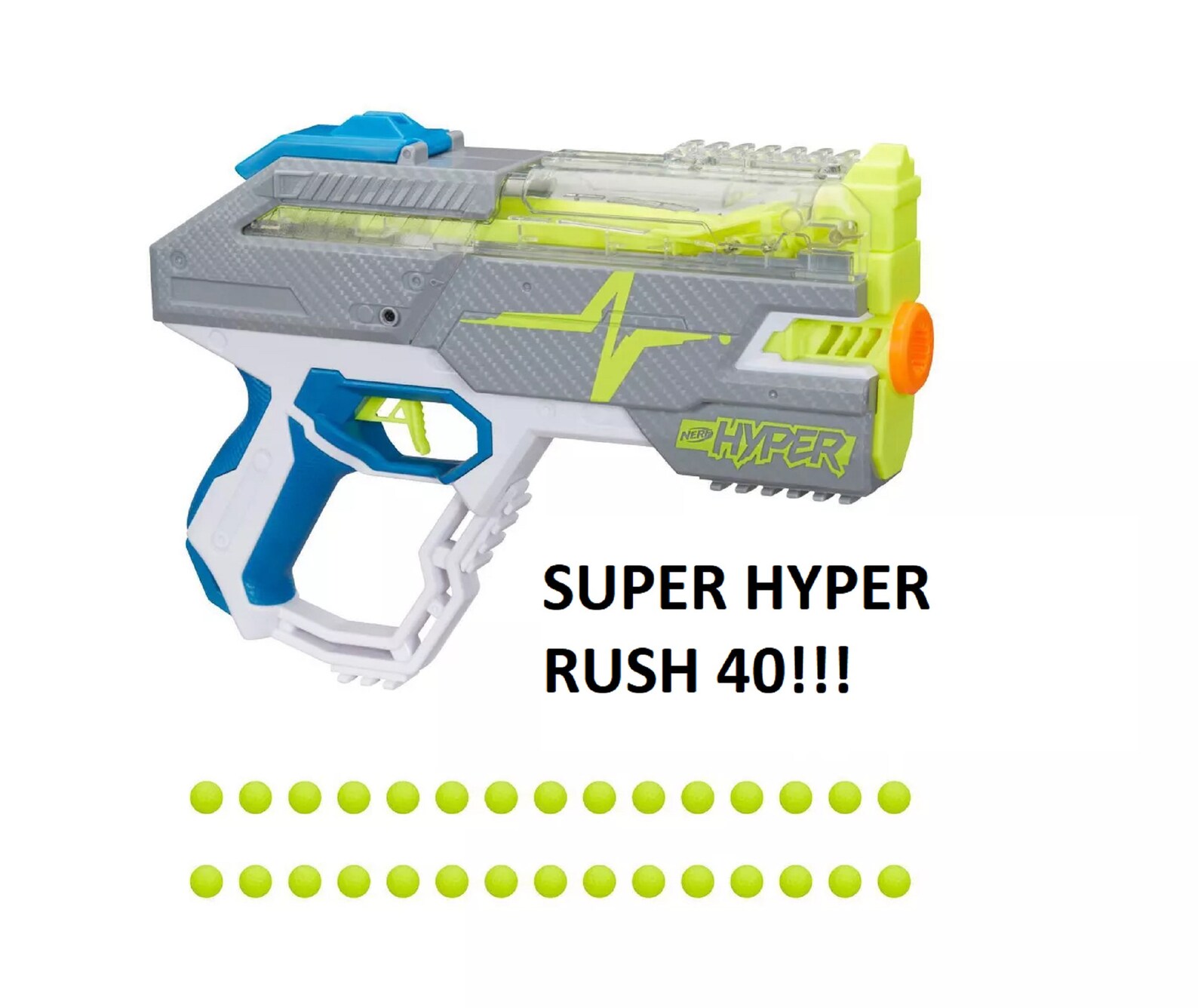 Modded SUPER Hyper Rush 40 Nerf Blaster with K25 Spring