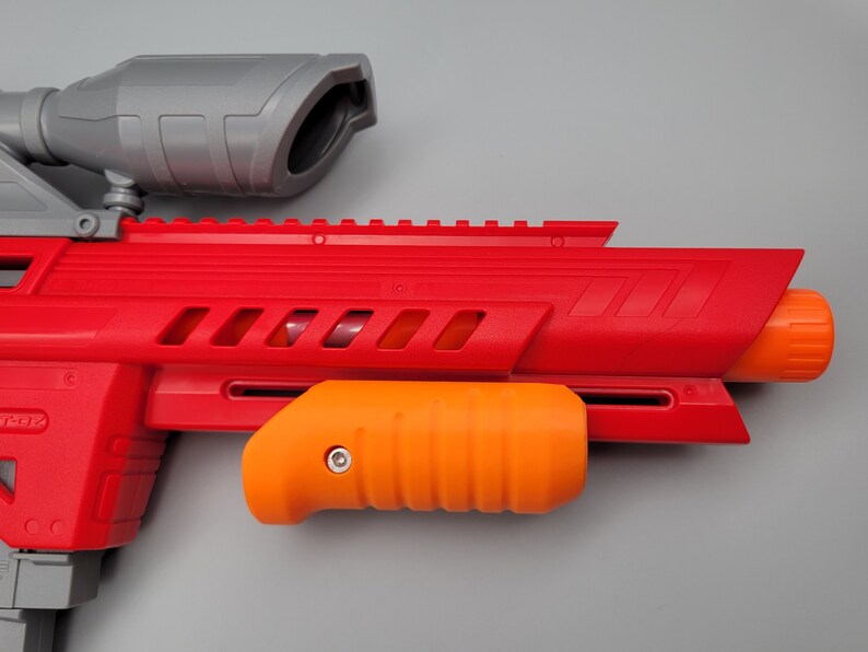 Front Priming Grip Slim Style For Dart Zone Pro Max Stryker Dart Blaster 3D Printed Mod w/ Hardware Pump Prime Angled Picatinny Foregrip