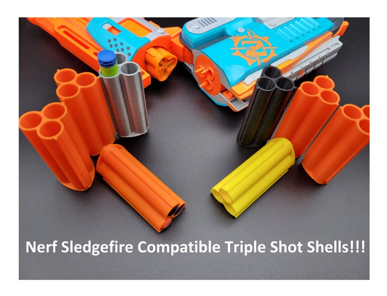 Nerf Sledgefire Shell Blaster Gun Triple Shot Shells 3D - Etsy