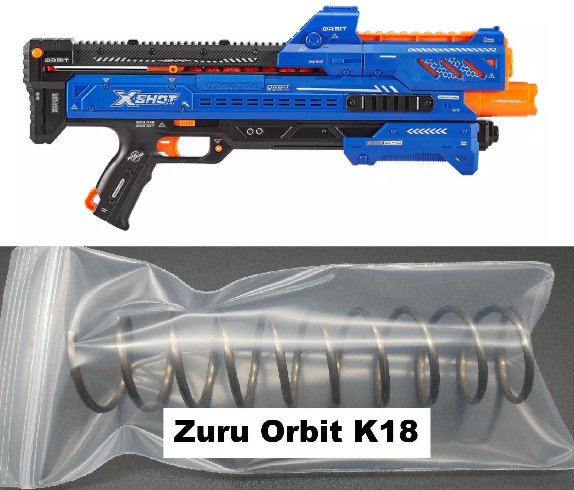 K18 Spring for Zuru Orbit X-shot Chaos Dart Blaster 132 FPS Test