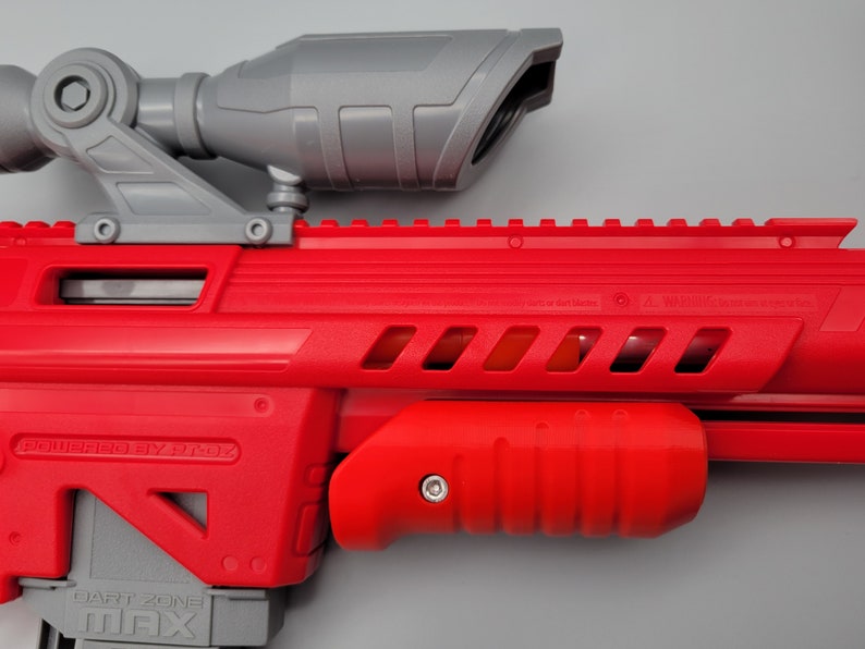 Front Priming Grip Slim Style For Dart Zone Pro Max Stryker Dart Blaster 3D Printed Mod w/ Hardware Pump Prime Angled Picatinny Foregrip
