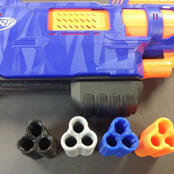 3D Triple Shot Shell for Nerf Trilogy DS-15 & Shellstrike DS-6 Blasters! Short Dart Compatible! - Toy Gun Blaster Part
