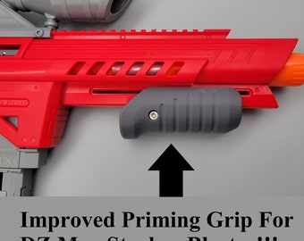 Front Priming Grip Slim Style For Dart Zone Pro Max Stryker Dart Blaster 3D Printed Mod w/ Hardware Pump Prime Angled Picatinny Foregrip