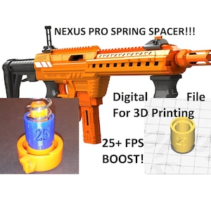 STL Digital File For 3d Printing - Spring Spacer For Adventure Force Tactical Strike Nexus Pro Ultimate Dart Blaster 25+FPS Power Boost!