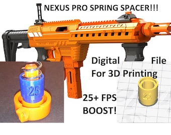STL Digital File For 3d Printing - Spring Spacer For Adventure Force Tactical Strike Nexus Pro Ultimate Dart Blaster 25+FPS Power Boost!