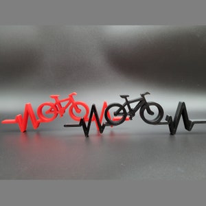 Pour les accros du VTT | Amoureux du vélo ECG Heart Beat | Décoration de bureau pour statue 2D | pour table, étagère, cadre photo | Cadeau pour motard du Mont