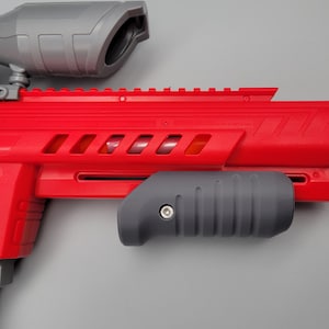 Front Priming Grip Slim Style For Dart Zone Pro Max Stryker Dart Blaster 3D Printed Mod w/ Hardware Pump Prime Angled Picatinny Foregrip