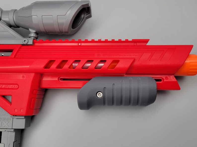 Front Priming Grip Slim Style For Dart Zone Pro Max Stryker Dart Blaster 3D Printed Mod w/ Hardware Pump Prime Angled Picatinny Foregrip
