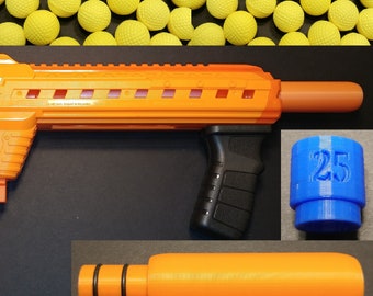 Para Nexus Pro - Kit de adaptador de cañón de munición Multi-Shot Mod Rival Ball, lanzador de dardos táctico Adventure Force Strike con potenciador espaciador de 25 FPS.