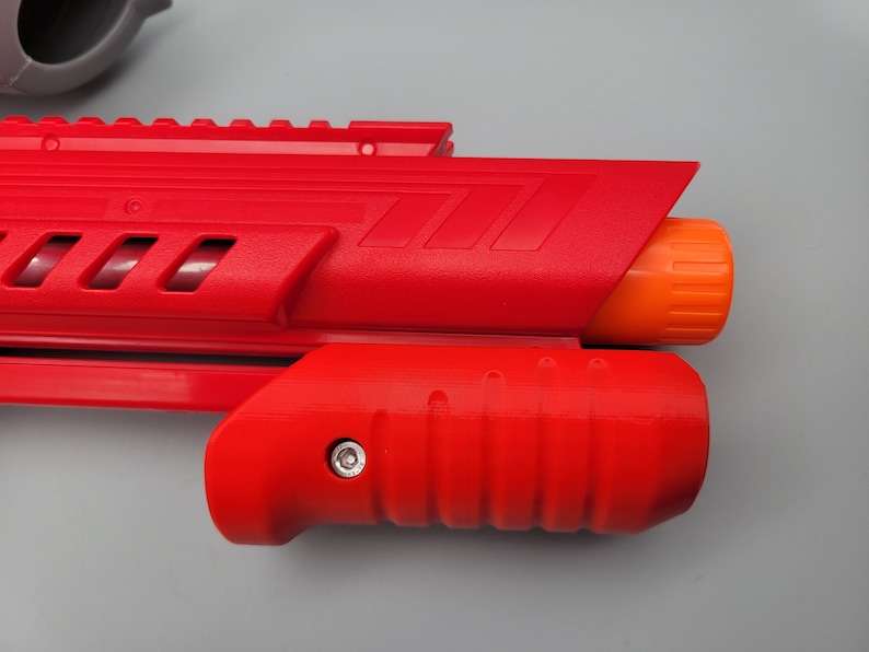 Front Priming Grip Slim Style For Dart Zone Pro Max Stryker Dart Blaster 3D Printed Mod w/ Hardware Pump Prime Angled Picatinny Foregrip