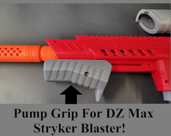 Front Priming Grip For Dart Zone Max Stryker Ultimate Dart Blaster 3D Printed Mod w/ Hardware Pump Prime Angled Picatinny Foregrip