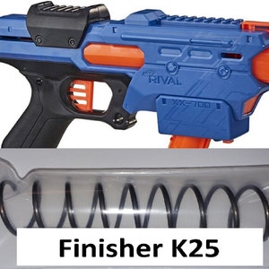 May include: A black spring in a clear plastic bag labeled "Finisher K25".