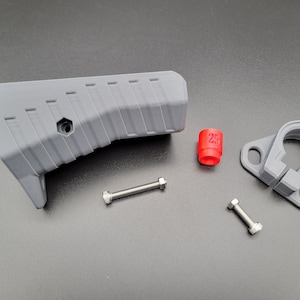 Upgrade Kit For Dart Zone Max Stryker Blaster With: Front Priming Angled Picatinny Fore Grip, Buffer Tube Sling Point, & 25+ fps Spacer!
