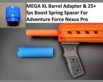 Adaptateur de canon méga XL pour lanceur de fléchettes Nexus Pro Adventure Force Ultimate et plus de 25 adaptateurs de fléchettes bleu Boost !