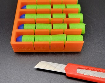 Kit de corte de dardos de 5 disparos (3 longitudes: 20 mm, 38 mm, guía de 54 mm, punta redonda Stefan corta con herramienta de corte para dardos Nerf Elite, Dart Zone y tamaño AF)