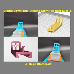 Sight for Nerf Elite & Mega Blasters! Globe Ball Crosshair Aiming Design! Friction Fit! - Digital STL File For 3d Printing