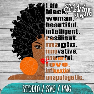 I am black woman svg, beautiful svg, Beauty afro svg, black girl svg, afro woman svg, black woman svg, curly hair svg, black woman svg