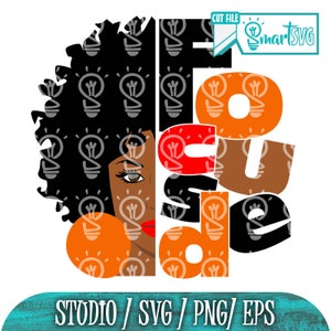 Fokussierte svg, schwarze Frau svg, afro Frau svg, schöne svg, Schönheit afro svg, schwarzes Mädchen svg, lockiges Haar svg, starke Frau svg, afro Mädchen