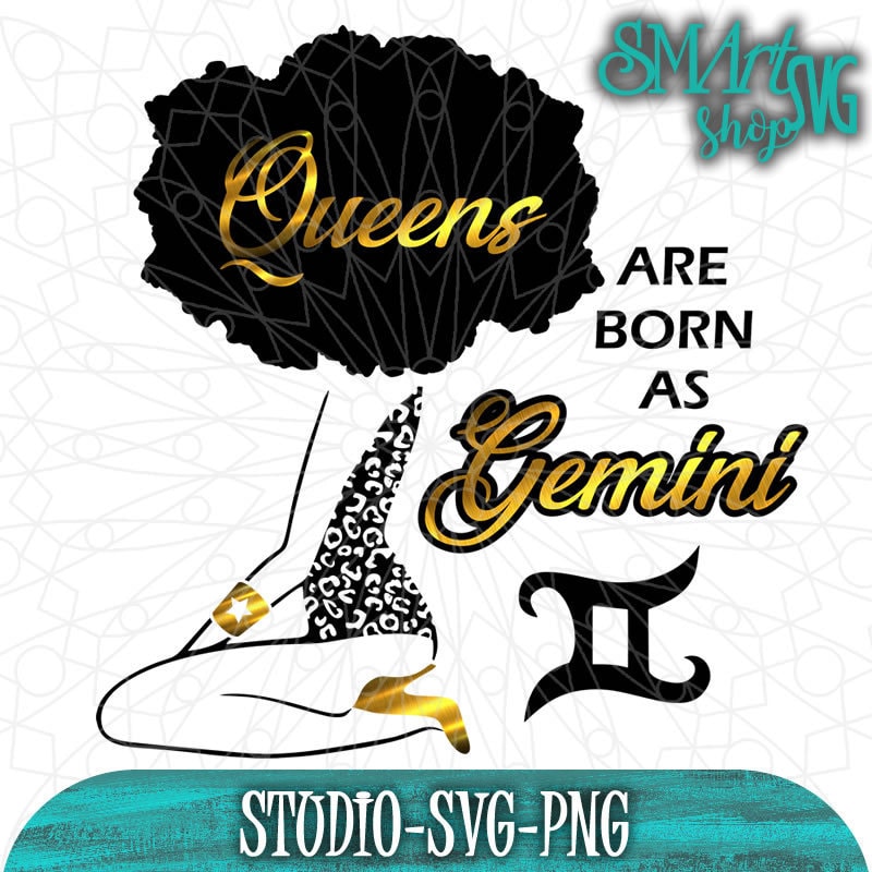 Download Queens Are Born Gemini Svg Birthday Svg Birthday Zodiac Svg Etsy