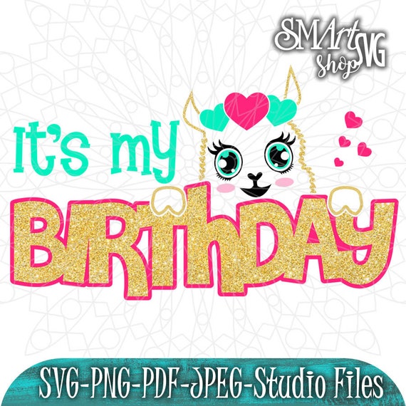 Download Llama Svg Llama Birthday Llama Svg 2 Colors Birthday Girl Etsy