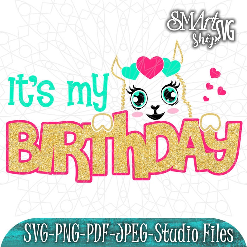 Download Llama svg llama birthday llama svg 2 colors Birthday girl ...