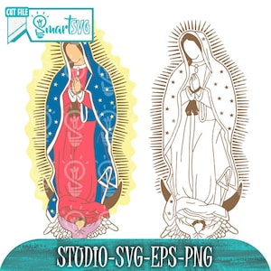 Virgen de Guadalupe svg, Virgen María svg, Madre María svg, Señora Guadalupe, Virgen de México svg, Madre de Jesús svg, Cristiana, Católica
