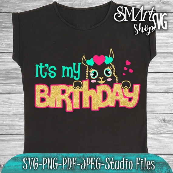 Download Llama Svg Llama Birthday Llama Svg 2 Colors Birthday Girl Etsy