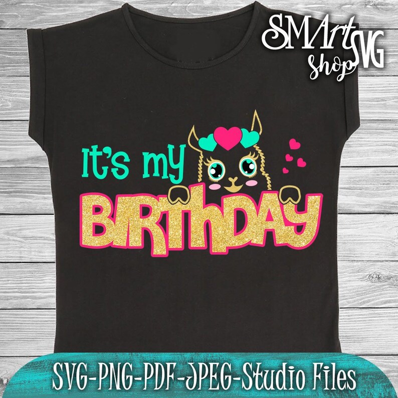 Download Llama svg llama birthday llama svg 2 colors Birthday girl ...