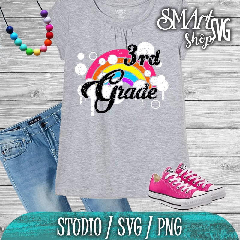 Download Third Grade Svg Rainbow Retro Svg 3rd Grade Svg Teacher Etsy
