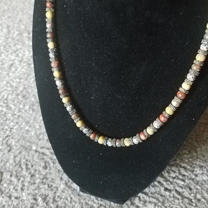 Elegant Earth Tone Sterling Jasper Stone Beaded Necklace