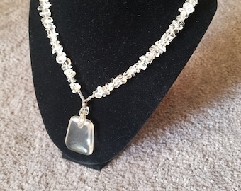 Clear Quartz Crystal Pendant Necklace