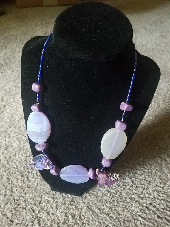 Blue Banded Agate Tiffany Stone Stichtite and Chal