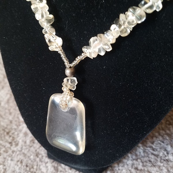 Clear Quartz Crystal Pendant Necklace