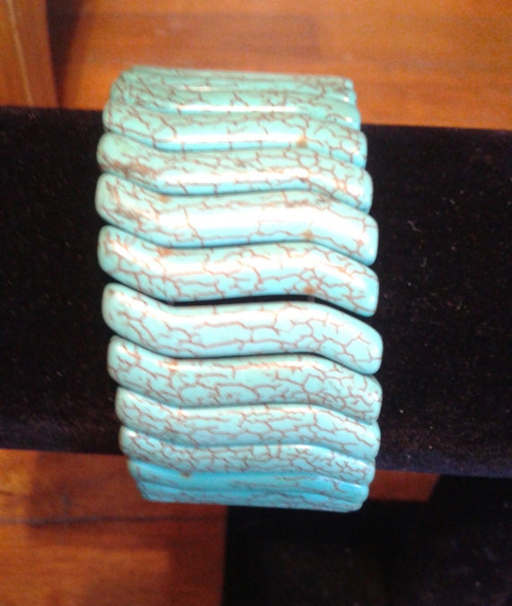 Spider web Turquoise Stretch Bracelet - image 1