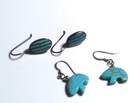 Two pair Turquoise Earrings - image 1