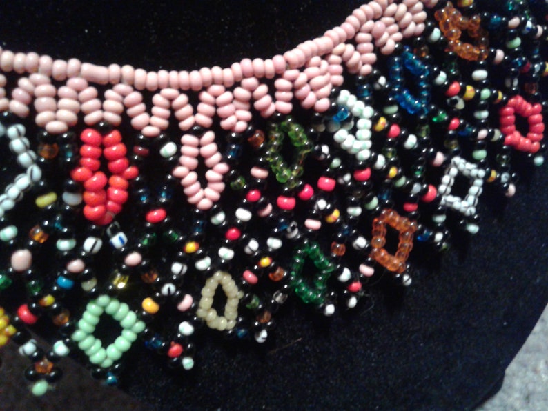 Native Seed Bead Bib Necklace Etsy