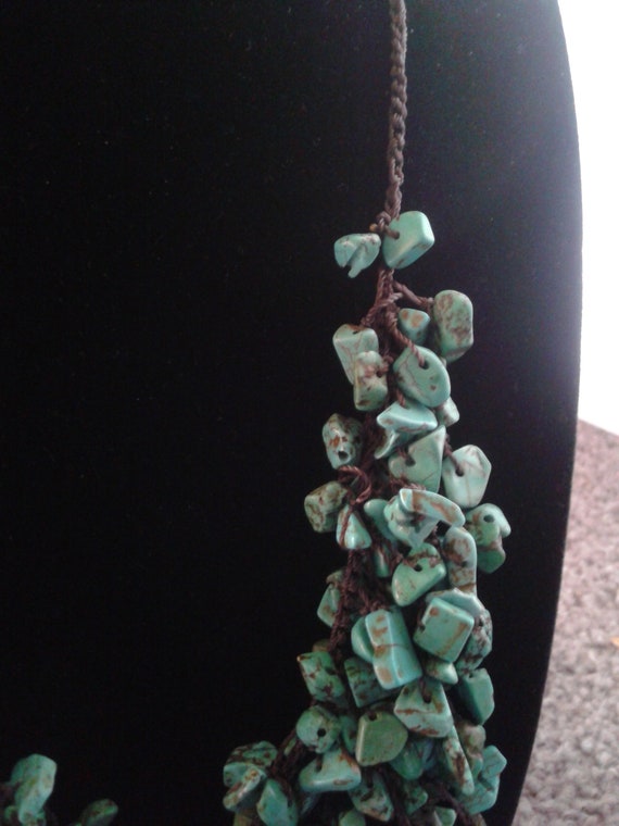 Turquoise bib statement necklace - image 4