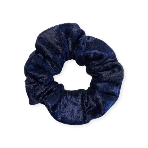 Soybean Scrunchies, "midnight" navy blue velvet scrunchie, soft scrunchie, fall scrunchie, cozy scrunchie