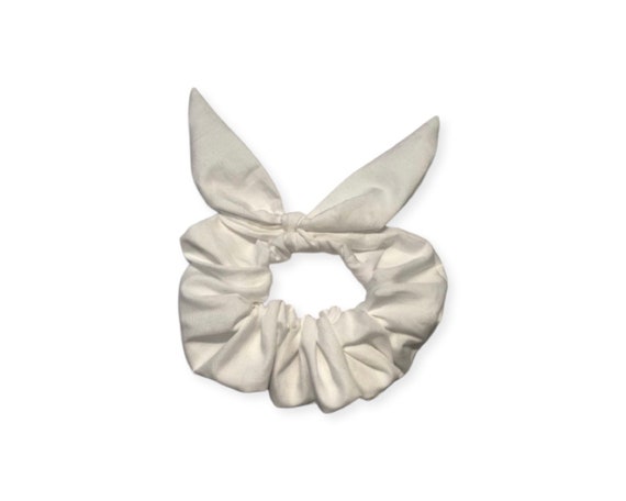 White Handmade Bunny Scrunchie Scrunchie and Plush Doll Set - Mes Petites Lunes main image 4