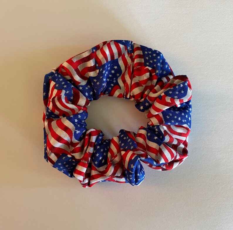 \u201cAmerican flag\u201d cotton scrunchie Soybean Scrunchies