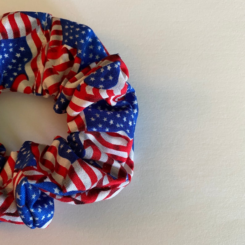 \u201cAmerican flag\u201d cotton scrunchie Soybean Scrunchies