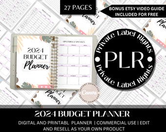 Plr Template | Digital Planner | Finance Tracker | Commercial Licence | Commercial Use | Finance Planner | Plr Budget Planner