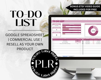 To do planner | PLR google sheet | life Planning | food Tracker | Grocery List | Digital Planner | Family Planner