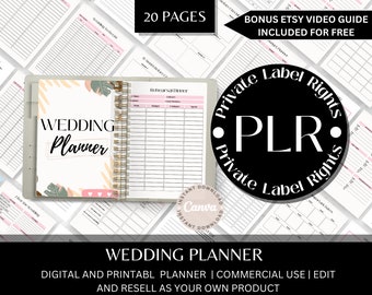 Wedding Checklist | Wedding Budget | Instant Download | Wedding Planning Book | Engagement Gift | Editable Canva Template | Bridal Shower