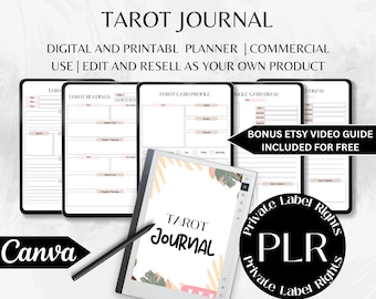 Tarot Planner | Tarot Journal Pages | Resell Rights | PLR | Tarot  Journaling | Tarot Journal Printable. Tarot Study, Digital Download