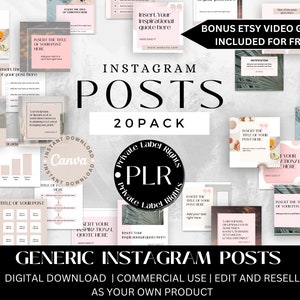 Plr Bundle | Social Media Templates | Canva Templates | Instagram Feed | Facebook Planner | Master Resell Rights | Plr Instagram Posts